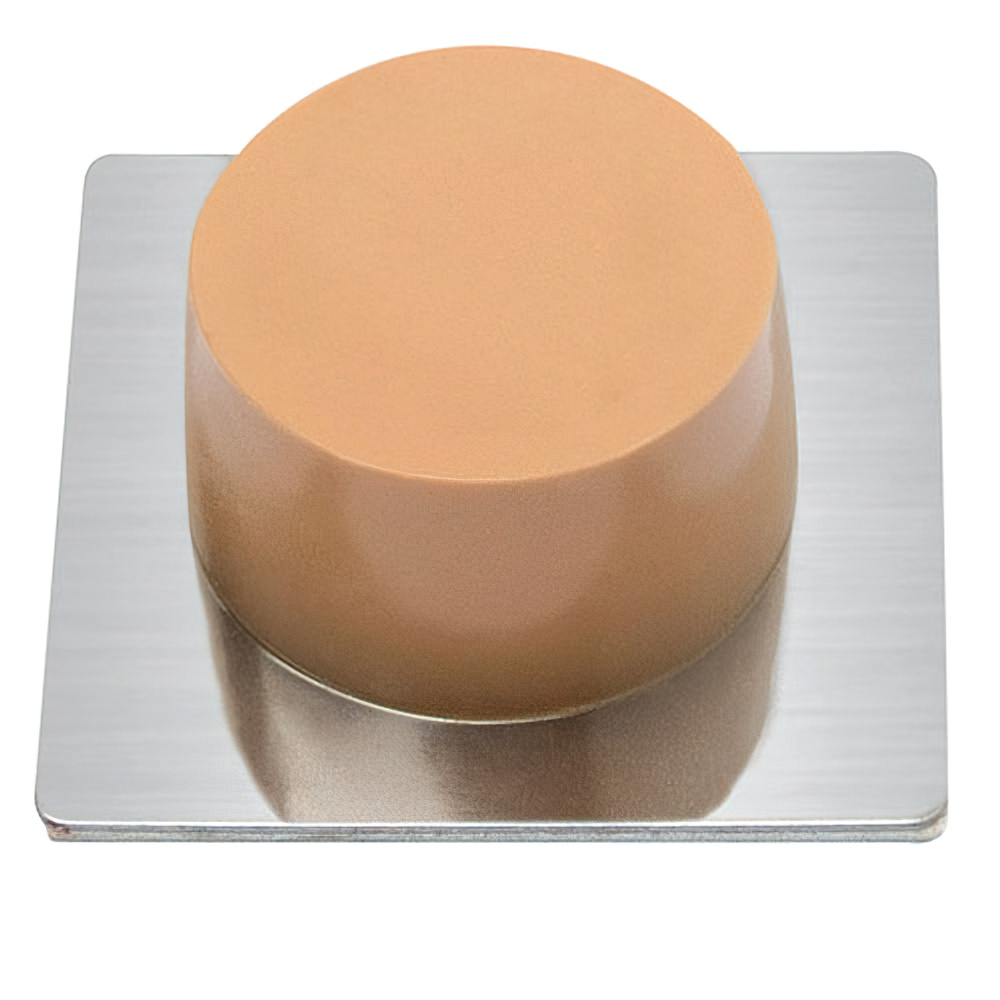 Tope puerta - Base adhesiva. - Color beige - Placa metalica.